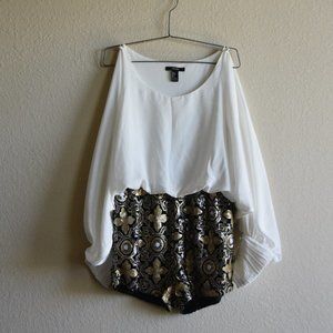 Gold and White Sequined Romper